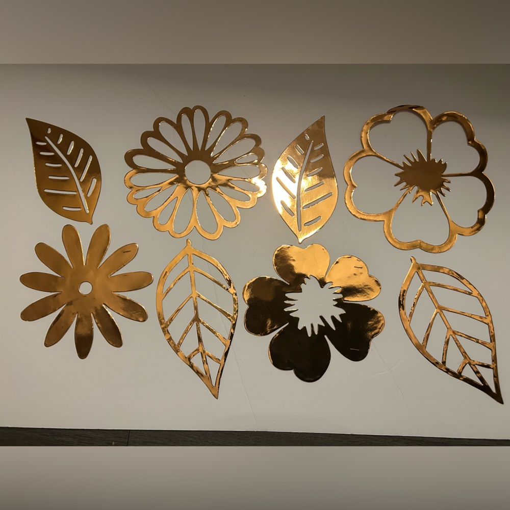 Rose gold flower and leaves cut out,3-packs,bridal shower,birthday parties,teach